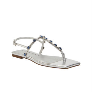 New in box Katy Perry Camie Gemstone Sandal in Silver size 6.5 US
